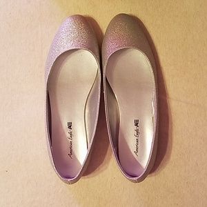Sliver glitter flats size 7